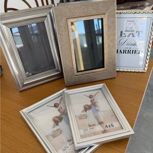 Set of 6 Silver Photo Frames perfect for Wedding Frames